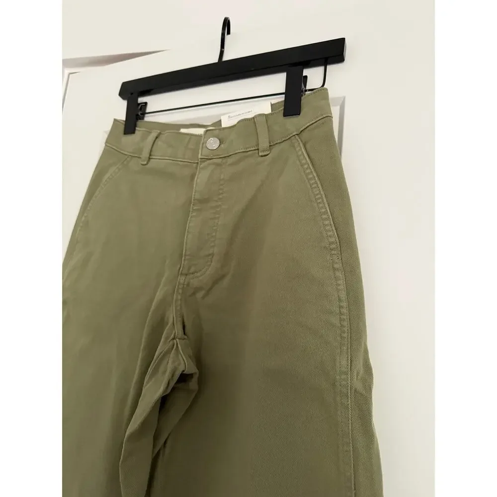 $128 New Everlane Utility Curve Pant - Green - size 2